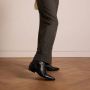 Manfield Dames Zwarte leren enkellaarsjes - Thumbnail 2