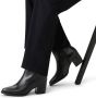 Manfield Dames Zwarte leren enkellaarsjes met hak - Thumbnail 1