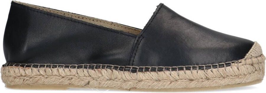 Manfield Dames Zwarte leren espadrilles - Foto 2