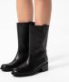 Manfield Dames Zwarte leren laarsjes - Thumbnail 2