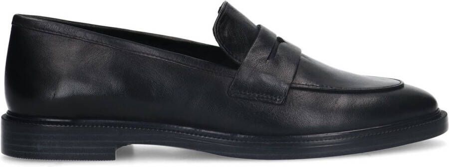 Manfield Dames Zwarte leren loafers
