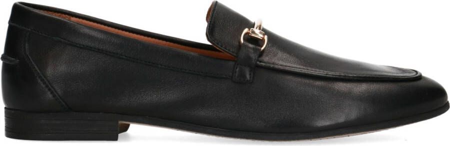Manfield Dames Zwarte leren loafers