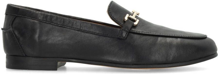 Manfield Dames Zwarte leren loafers