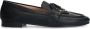 Manfield Dames Zwarte leren loafers met goudkleurig detail - Thumbnail 2