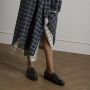 Manfield Dames Zwarte leren loafers met studs - Thumbnail 2