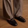 Manfield Dames Zwarte leren muiltjes - Thumbnail 2