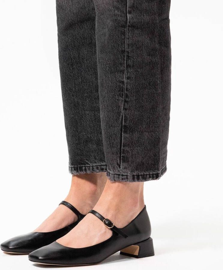 Manfield Dames Zwarte leren pumps