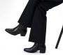 Manfield Dames Zwarte leren westernlaarsjes - Thumbnail 2
