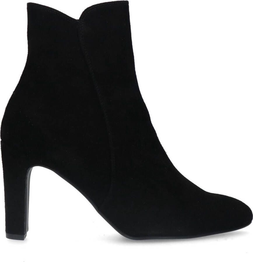 Manfield Dames Zwarte suède enkellaarsjes met hak - Foto 2