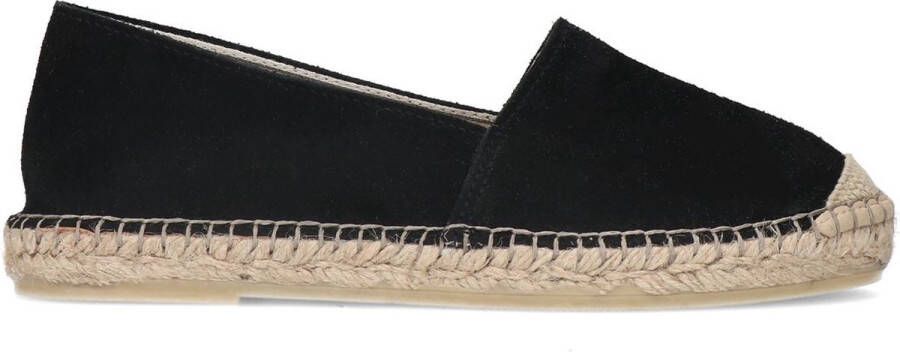 Manfield Dames Zwarte suède espadrilles