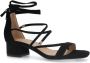 Manfield Dames PRE ORDER Zwarte suède sandalen met hak - Thumbnail 6