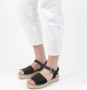 Manfield Dames Zwarte suède sandalen met plateauzool - Thumbnail 2