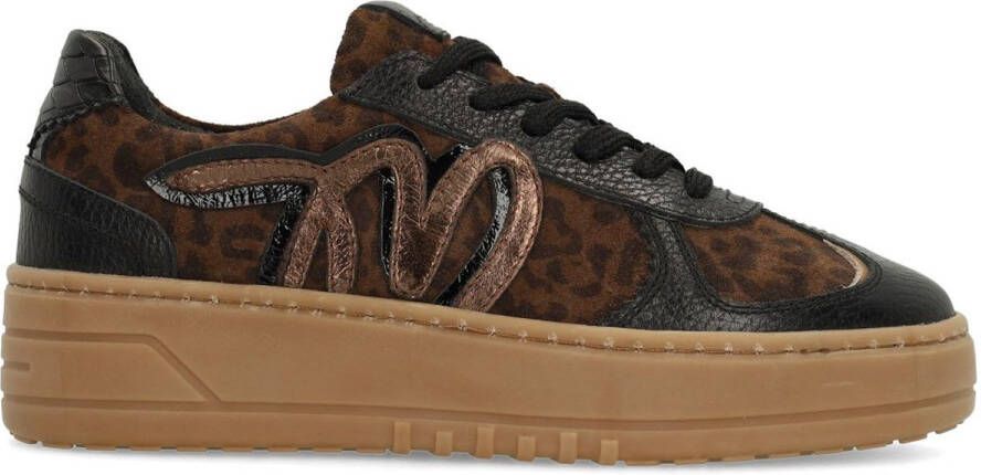 Manfield Dames Zwarte suède sneakers