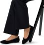 Manfield Dames Zwarte velours ballerina's met strass enkelbandje - Thumbnail 2