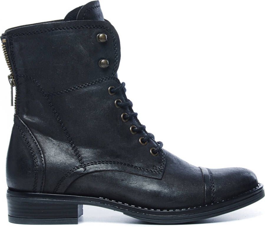 Manfield Dames Zwarte veterlaarsjes