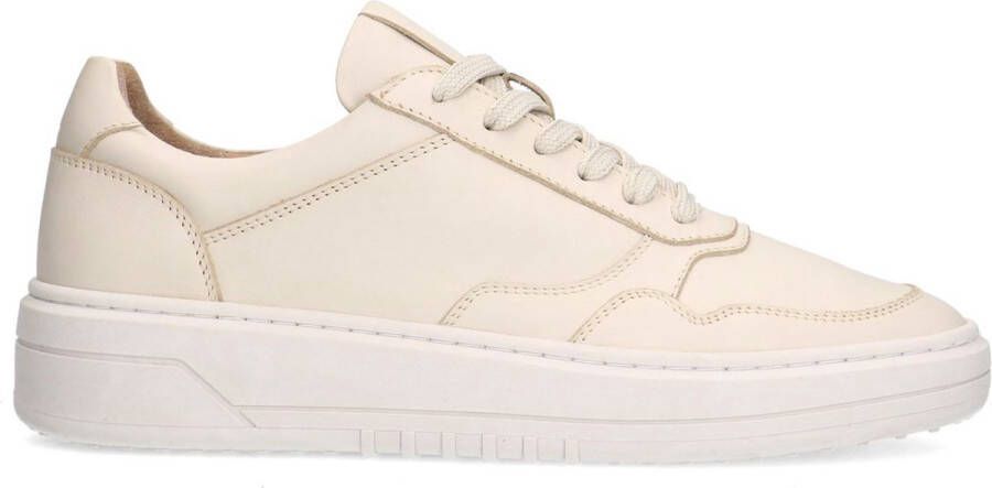 Manfield Heren Beige leren sneakers
