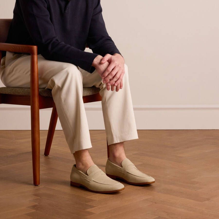 Manfield Heren Beige suède loafers