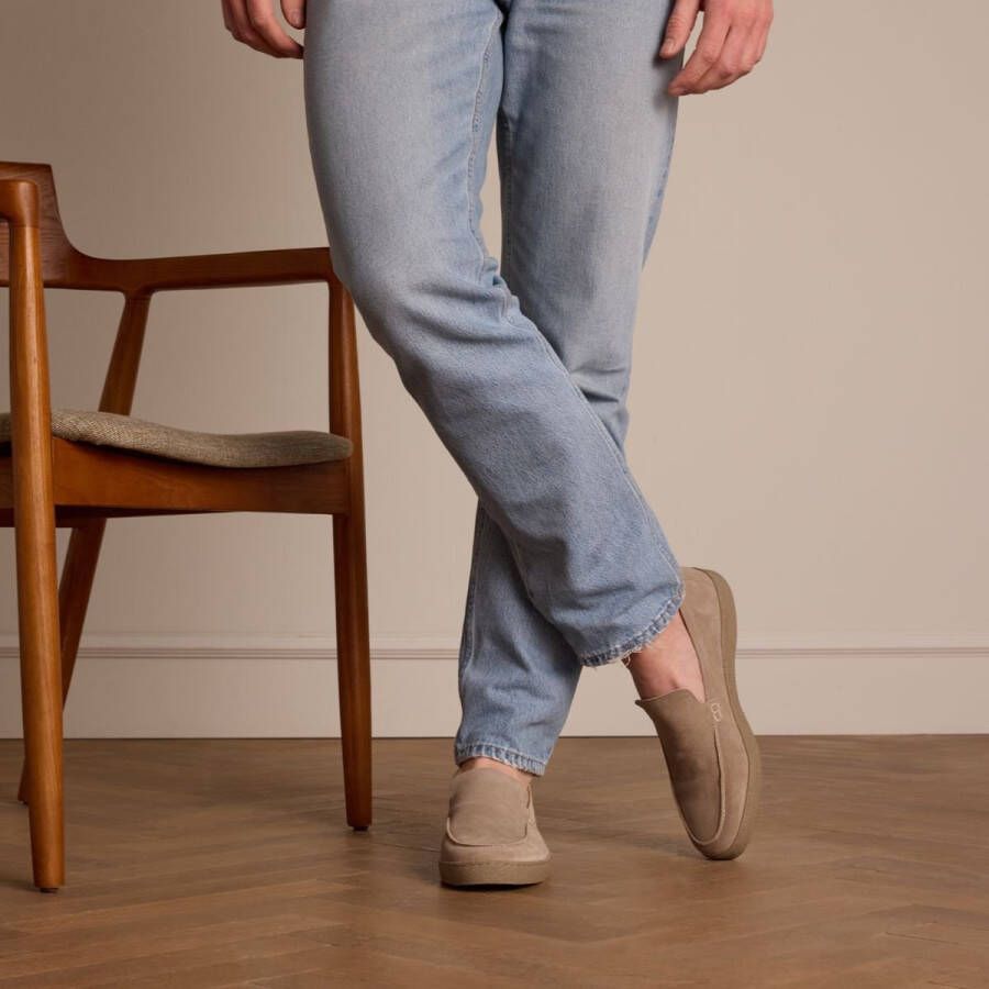 Manfield Heren Beige suède loafers