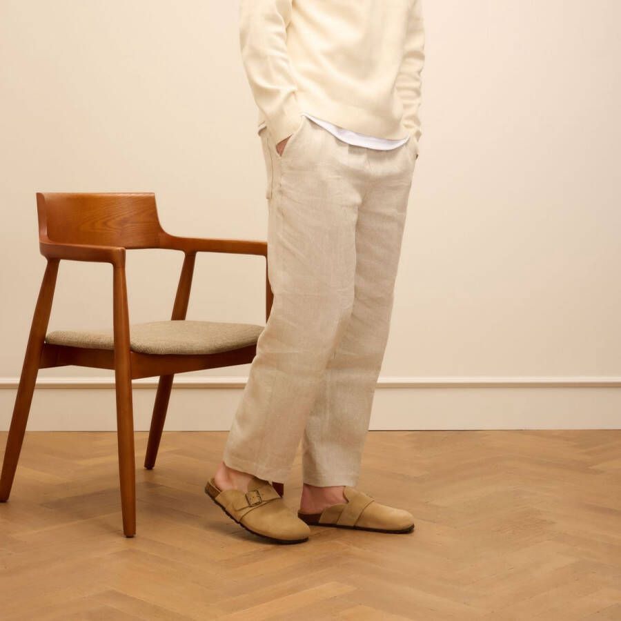 Manfield Heren Beige suède slip ons