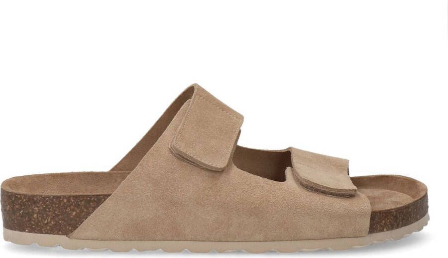 Manfield Heren Beige suède slippers