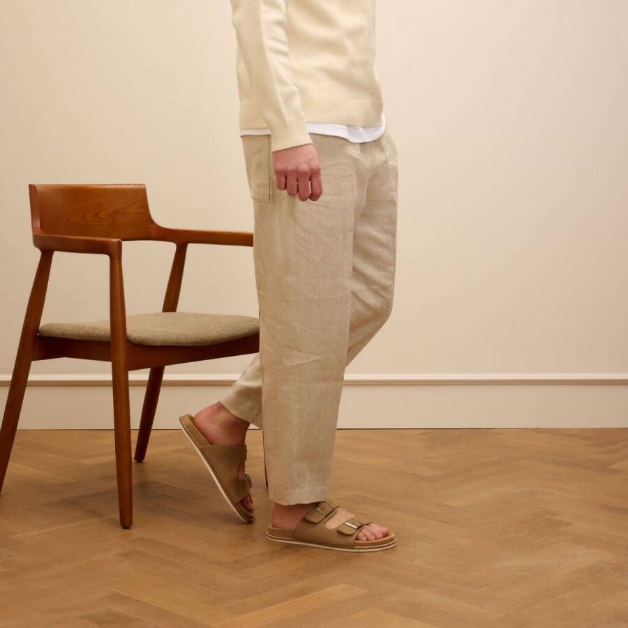 Manfield Heren Beige suède slippers