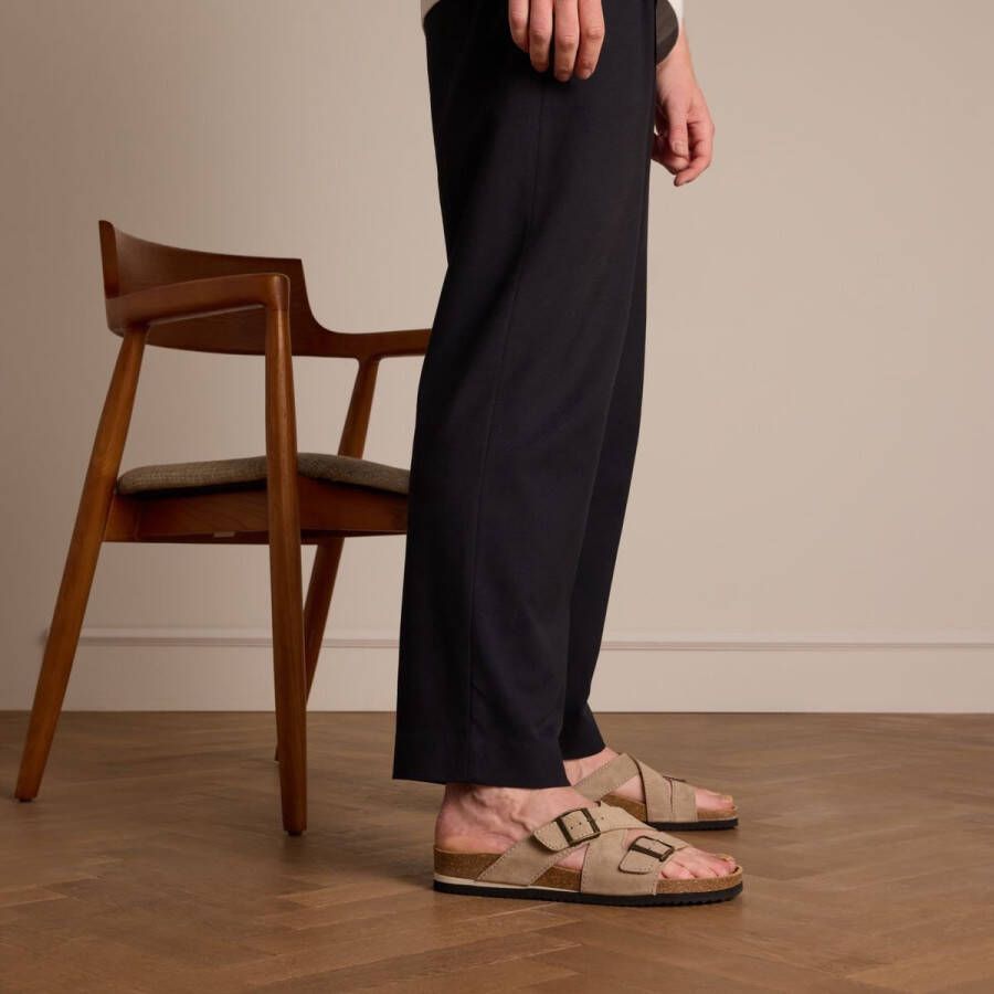 Manfield Heren Beige suède slippers