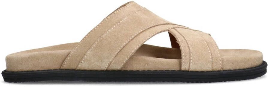 Manfield Heren Beige suède slippers