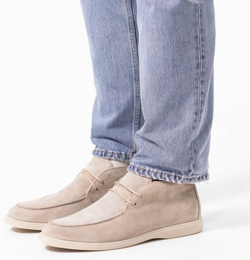 Manfield Heren Beige suède veterboots
