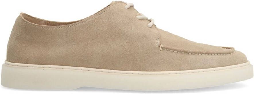 Manfield Heren Beige suède veterschoenen