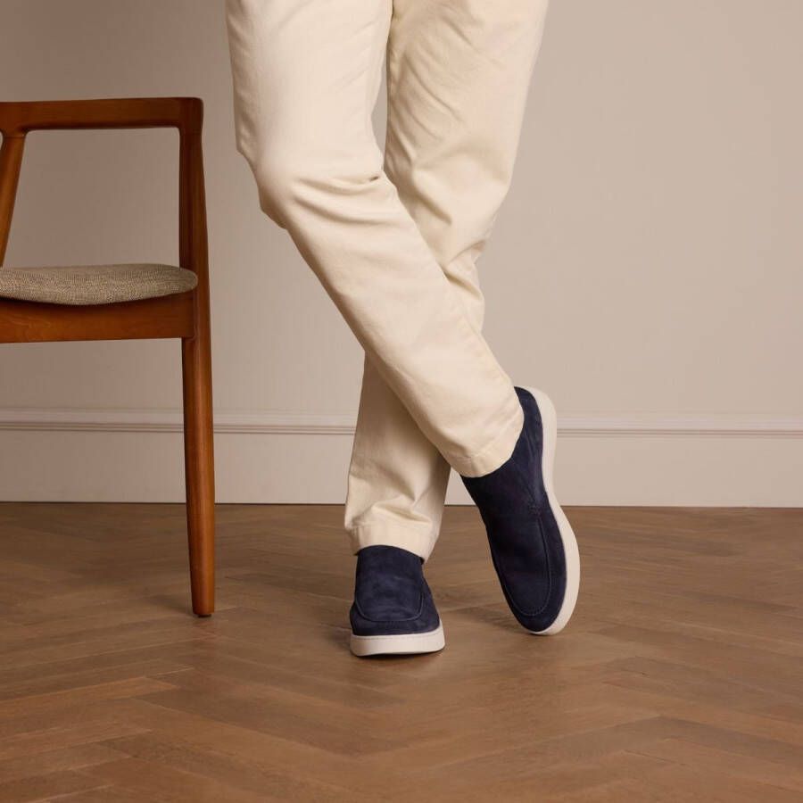 Manfield Heren Blauwe suède boots
