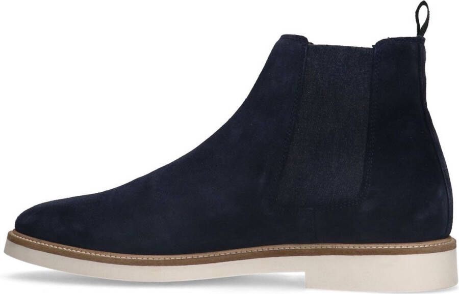 Manfield Heren Blauwe suède chelsea boots