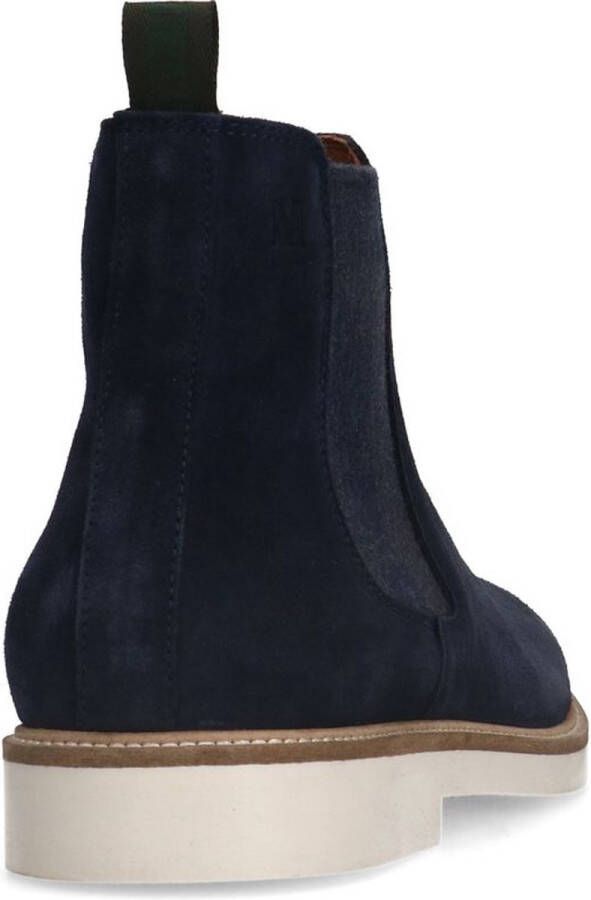 Manfield Heren Blauwe suède chelsea boots