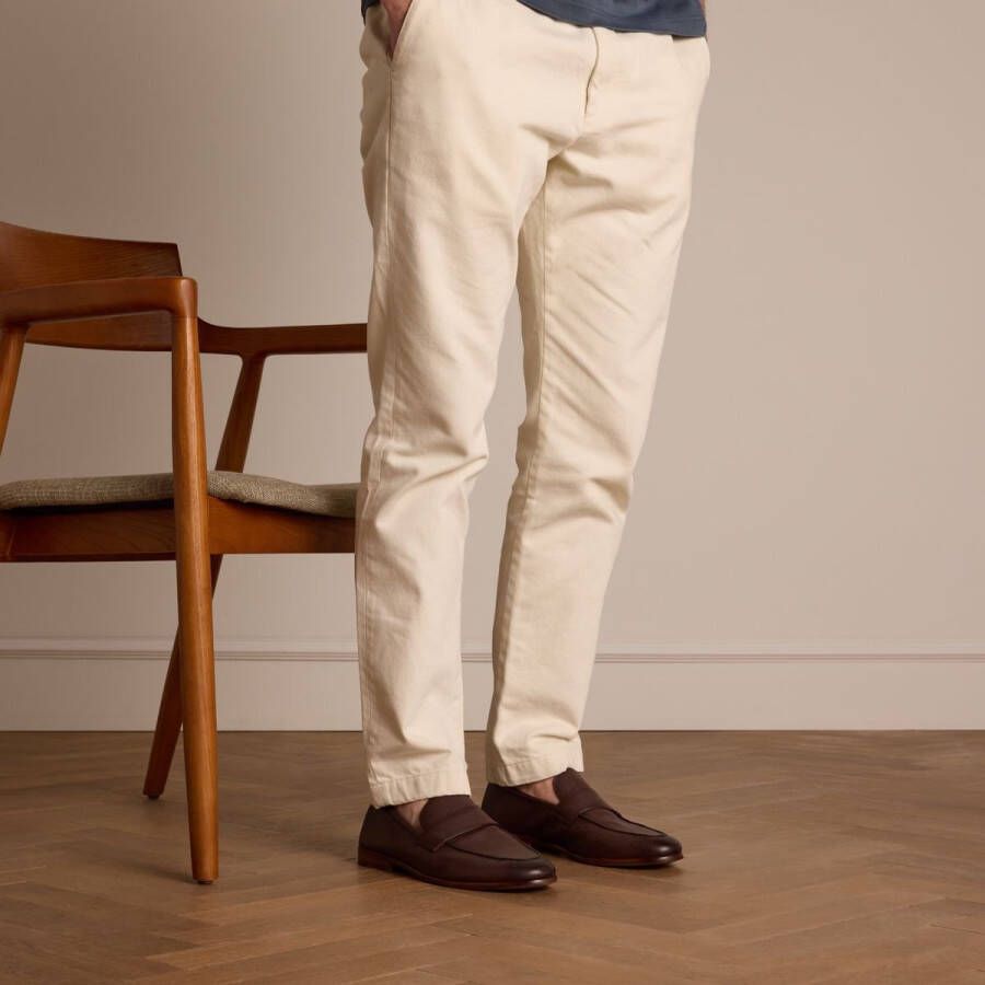 Manfield Heren Bruine leren loafers
