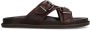 Manfield Heren Bruine leren slippers - Thumbnail 1