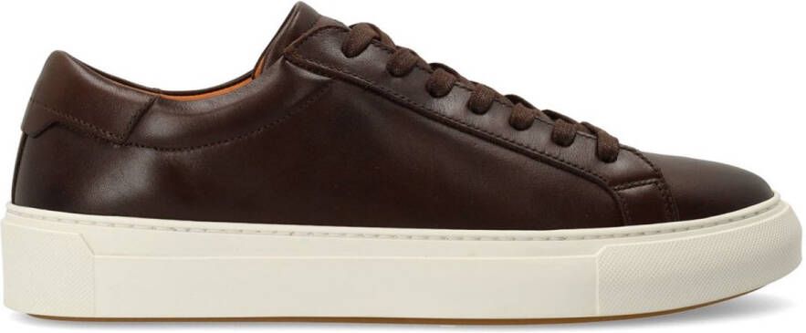 Manfield Heren Bruine leren sneakers