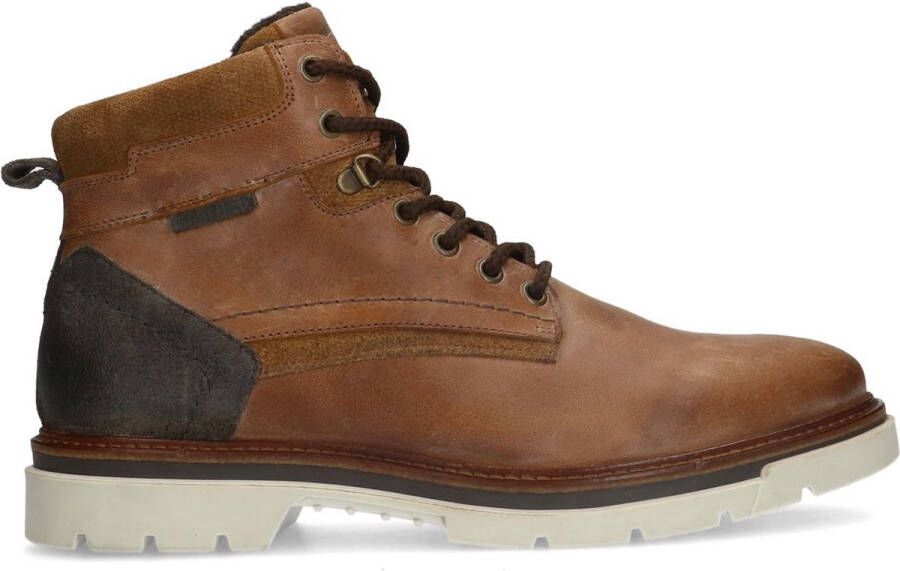 Manfield Heren Bruine leren veterboots