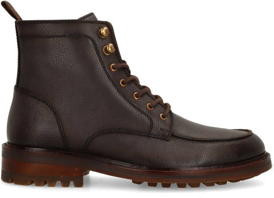 Manfield Heren Bruine leren veterboots