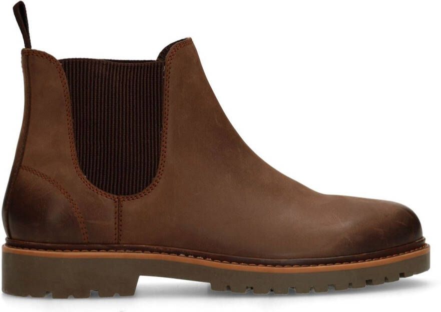 Manfield Heren Bruine nubuck chelsea boots