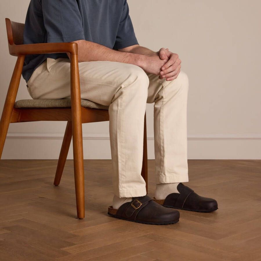 Manfield Heren Bruine nubuck instappers