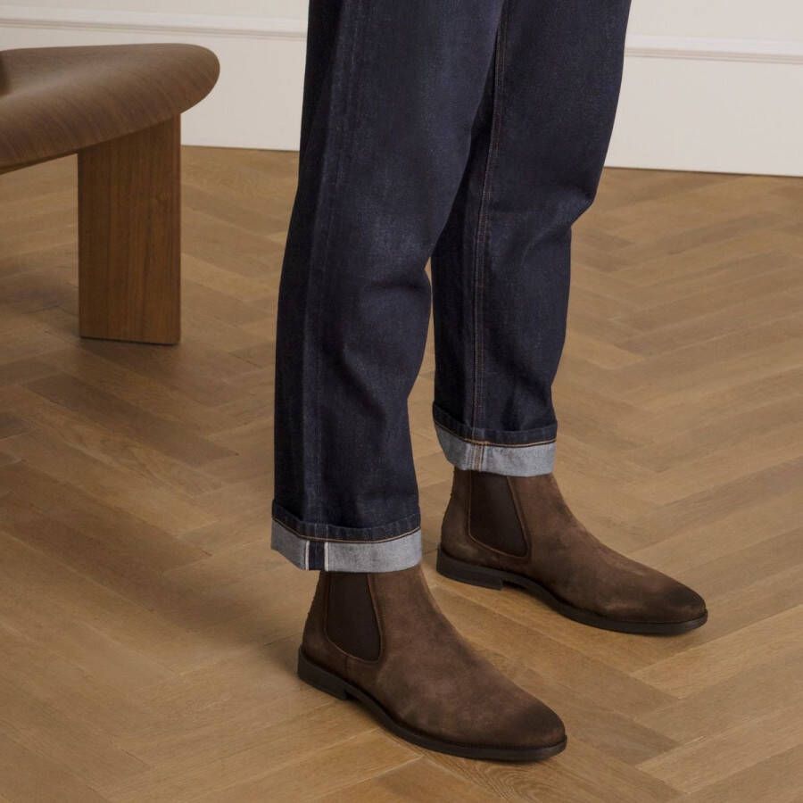 Manfield Heren Bruine suède chelsea boots