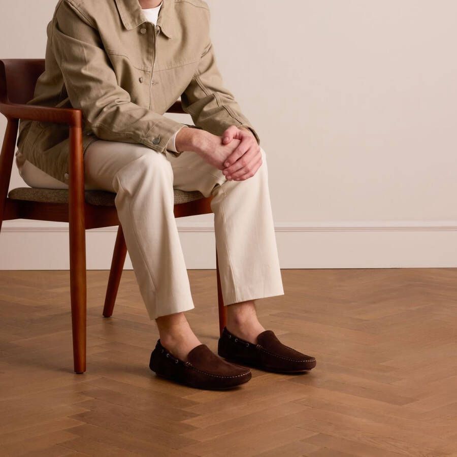 Manfield Heren Bruine suède loafers