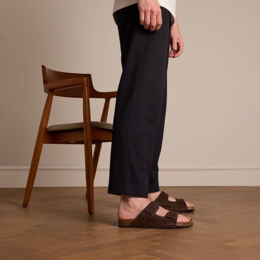 Manfield Heren Bruine suède slippers