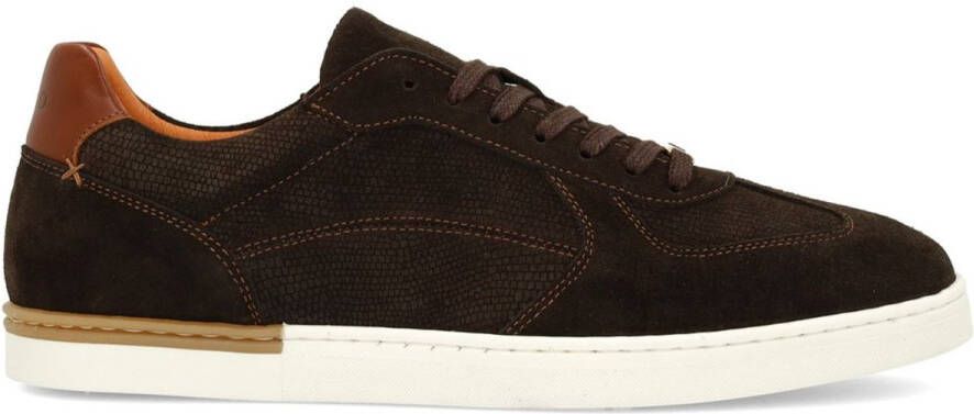 Manfield Heren Bruine suède sneakers