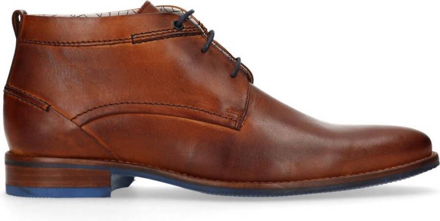 Manfield leren veterschoenen cognac - Foto 2