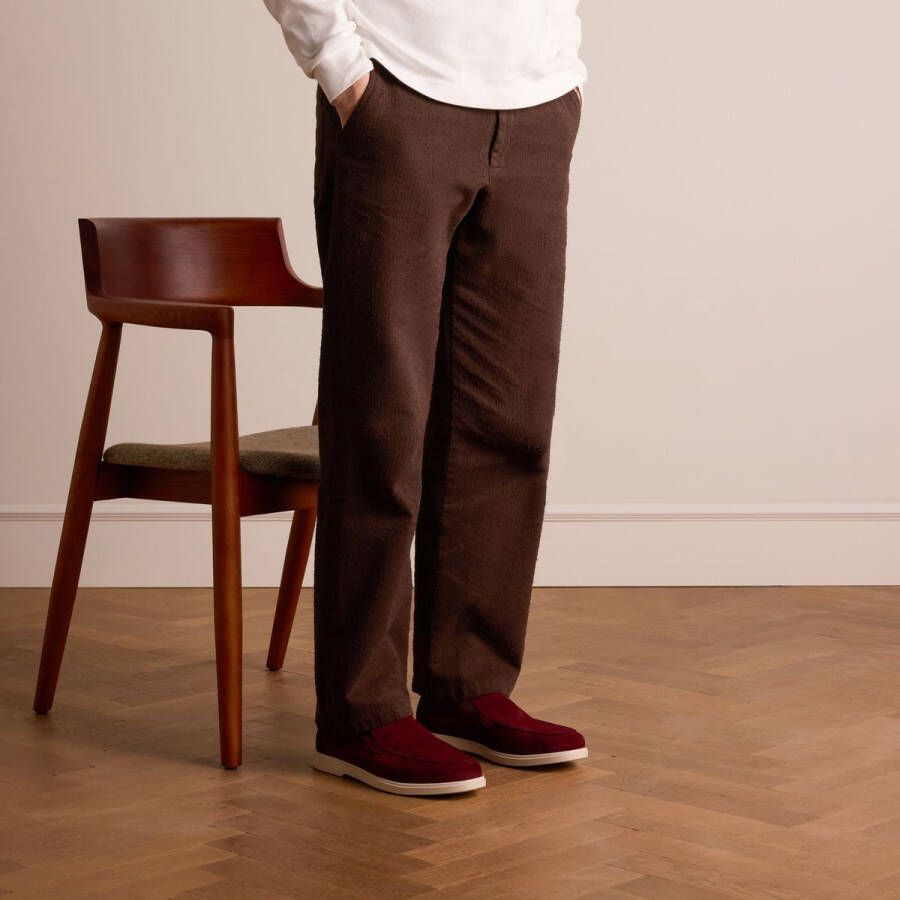 Manfield Heren Burgundy suède loafers