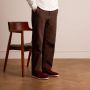 Manfield Heren Burgundy suède loafers - Thumbnail 2