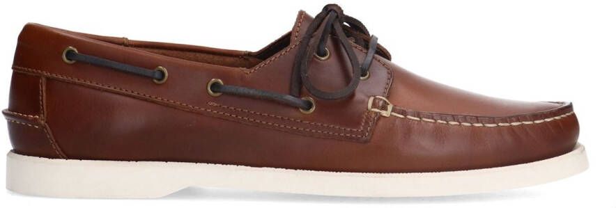 Manfield Heren Cognac leren bootschoenen