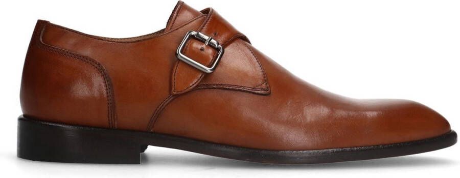 Manfield Heren Cognac leren gespschoenen