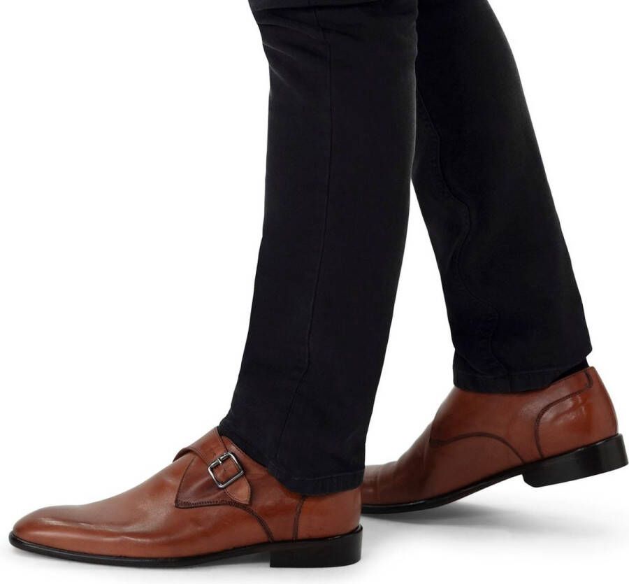 Manfield Heren Cognac leren gespschoenen - Foto 2