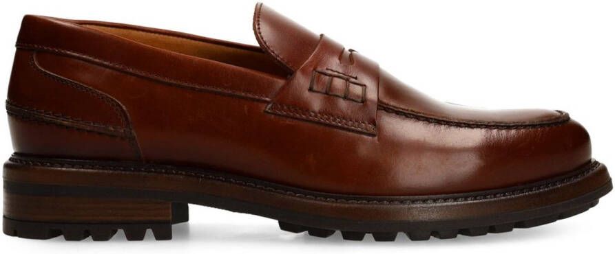 Manfield Heren Cognac leren loafers